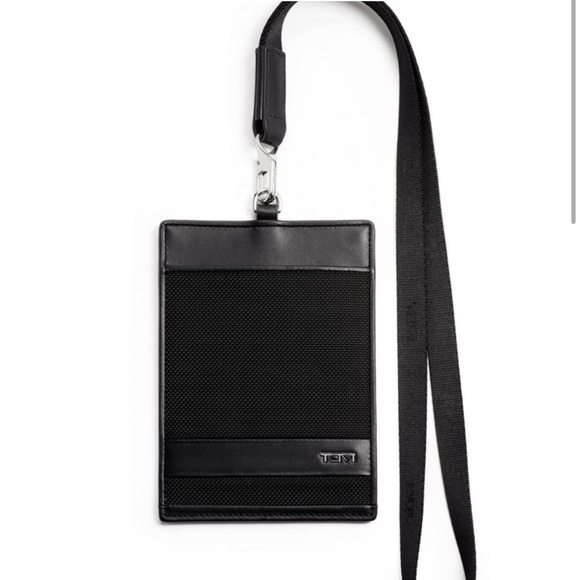 NWT Black Tumi Alpha Travel Lanyard Ballistic Nylon & Leather - Picture 2 of 7